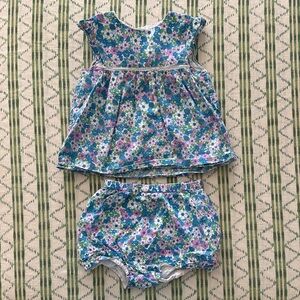 Boden Floral Diaper Cover Set - Blue and Pink